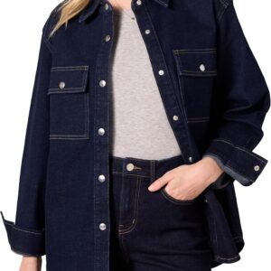 Amazon Essentials Women's Oversized-Fit Heavyweight Denim Shirt Jacket