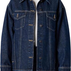 Amazon Essentials Women's Rigid Denim Oversized-Fit Trucker Jacket