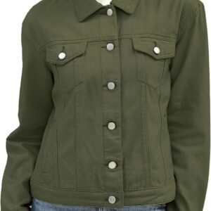 Argstar Denim Jacket for Women Button Up Long Sleeve with Pockets (Available in Inner Pockets)