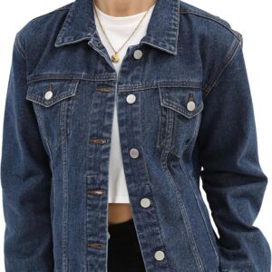 Argstar Denim Jacket for Women Button Up Long Sleeve with Pockets (Available in Inner Pockets)