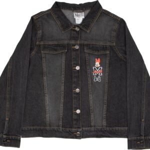 Disney Lilo & Stitch Minnie Mouse Girl's Button Up Jean Jacket - Fashion Denim Jacket Character Graphics for Kids