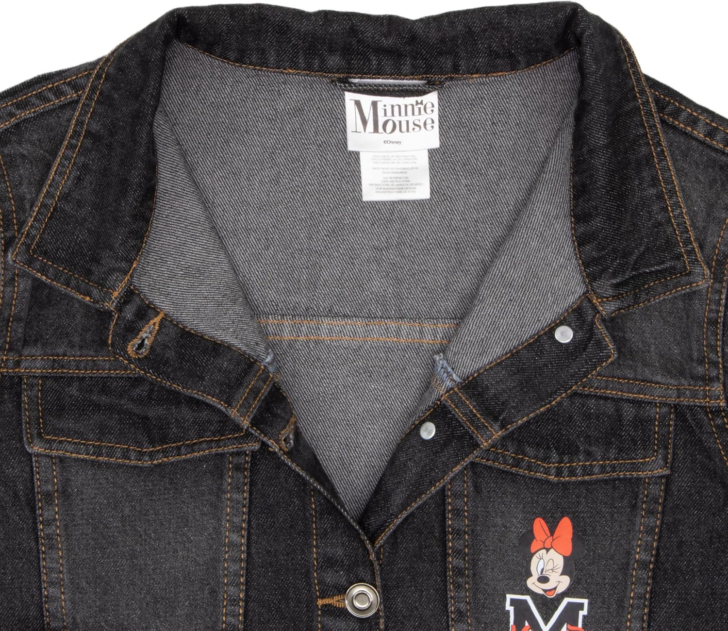 Disney Lilo & Stitch Minnie Mouse Girl's Button Up Jean Jacket - Fashion Denim Jacket Character Graphics for Kids - Image 5