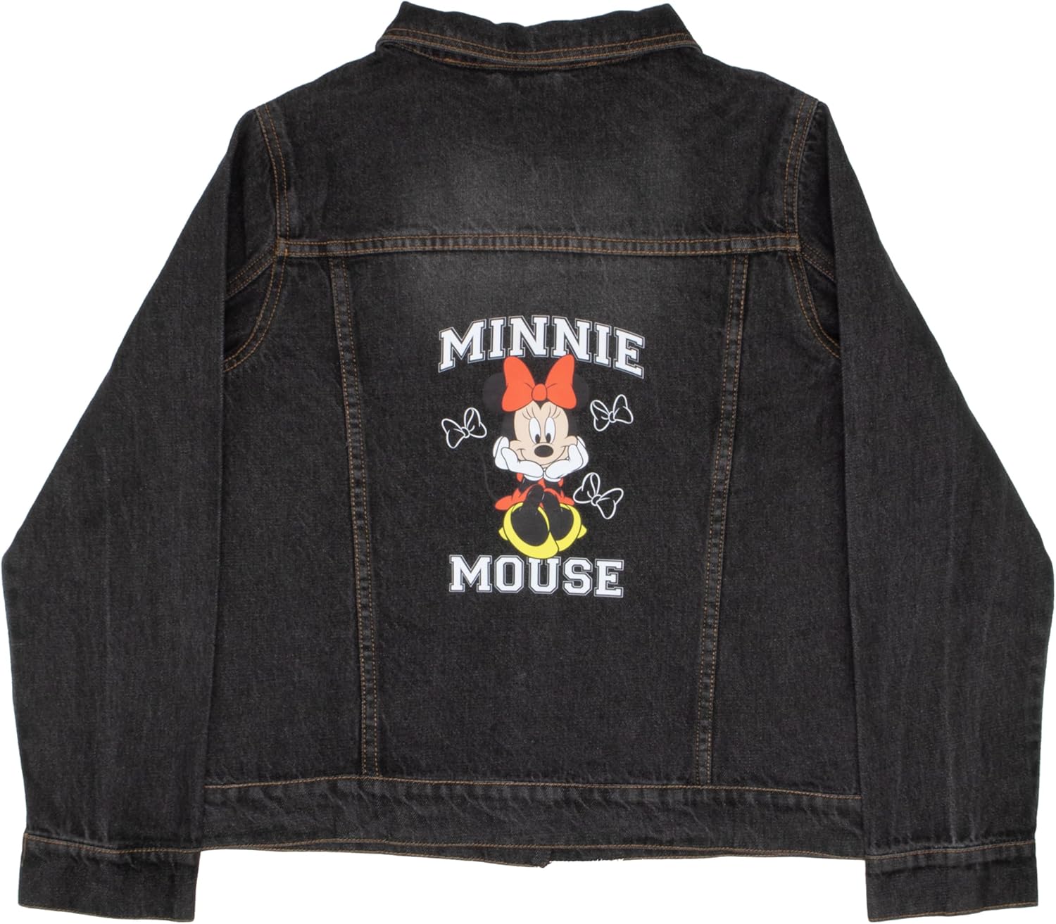 Disney Lilo & Stitch Minnie Mouse Girl's Button Up Jean Jacket - Fashion Denim Jacket Character Graphics for Kids - Image 2