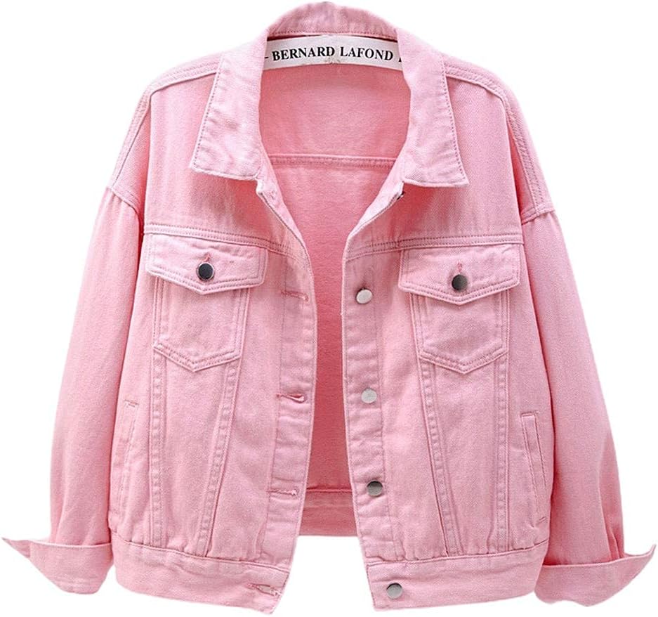 ebossy Women's Candy Color Denim Jacket Relaxed Fit Casual Jean Trucker Jacket - Image 14