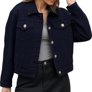 Jean Jacket Women - 100% Cotton Denim Jacket for Women in Regular Fit & Plus Sizes with Waist Adjuster - Perfect for Summer