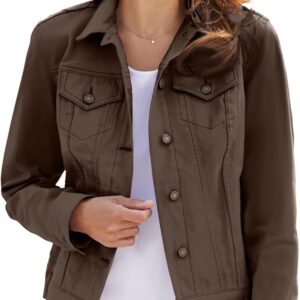 Woman Within Plus Size Stretch Denim Jacket Cropped Jean Jacket