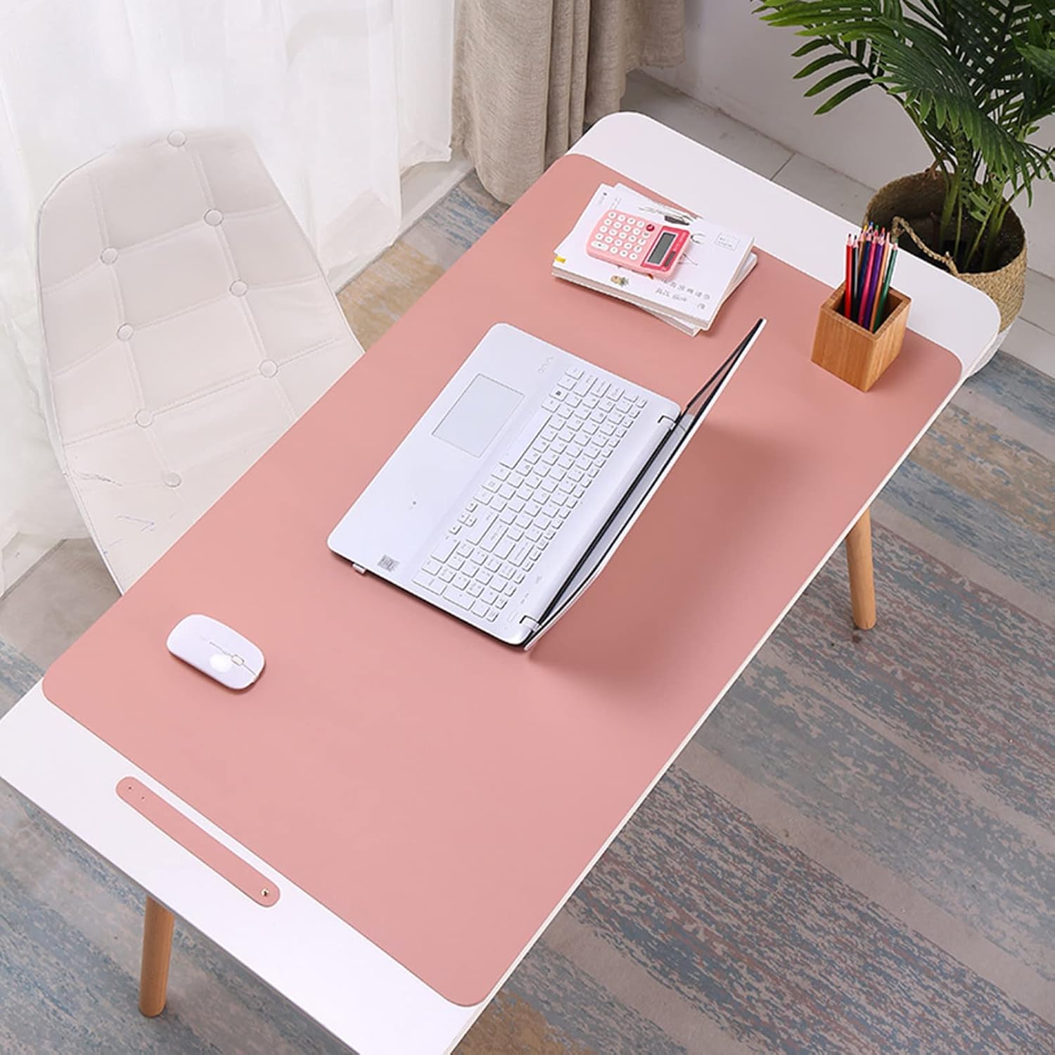 ZPEE Gaming Mouse Pad Large,Pu Leather Mouse Mats for Computer Gaming Not-Slip Desk Pad Protector Waterproof Keyboard Mat Writing Mat for Table-H 50x100cm